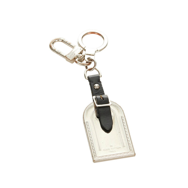 Louis Vuitton Silver Metal Luggage Tag Key Holder and Charm