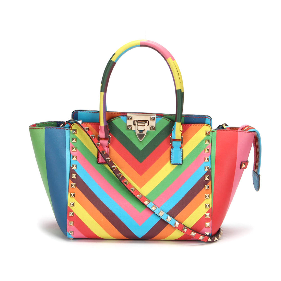 Rainbow Rockstud Tote Bag