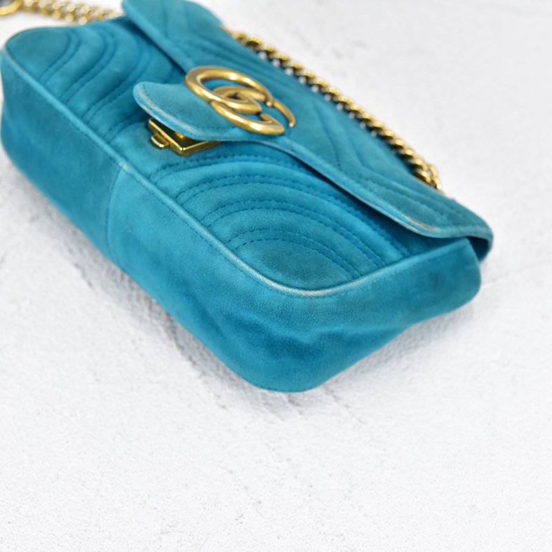 Mini GG Marmont Velvet Shoulder Bag 446744