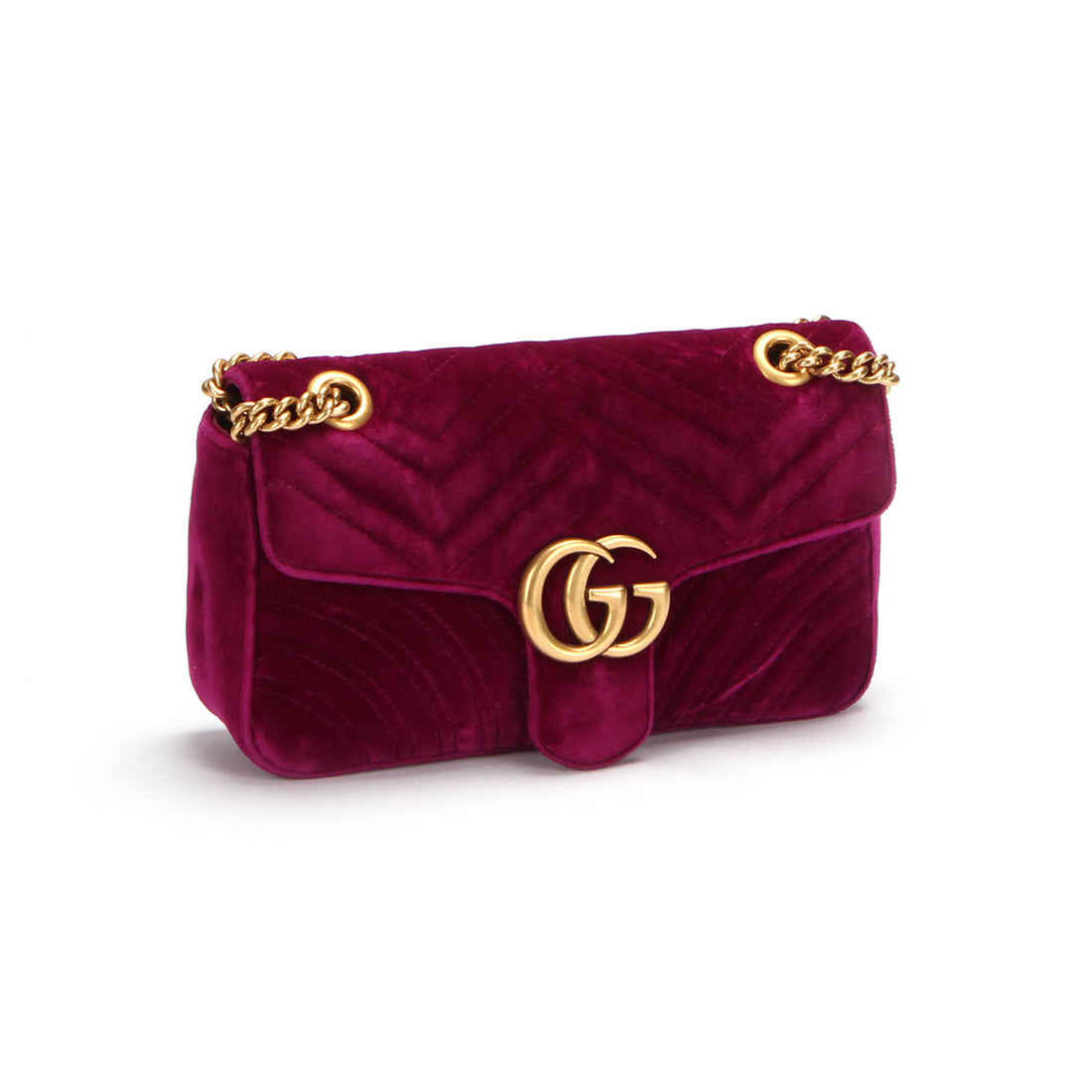 Small GG Marmont Velvet Shoulder Bag 443497