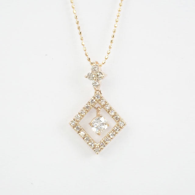 K18 Yellow Gold design Necklace with D0.29ct Diamond -Women's