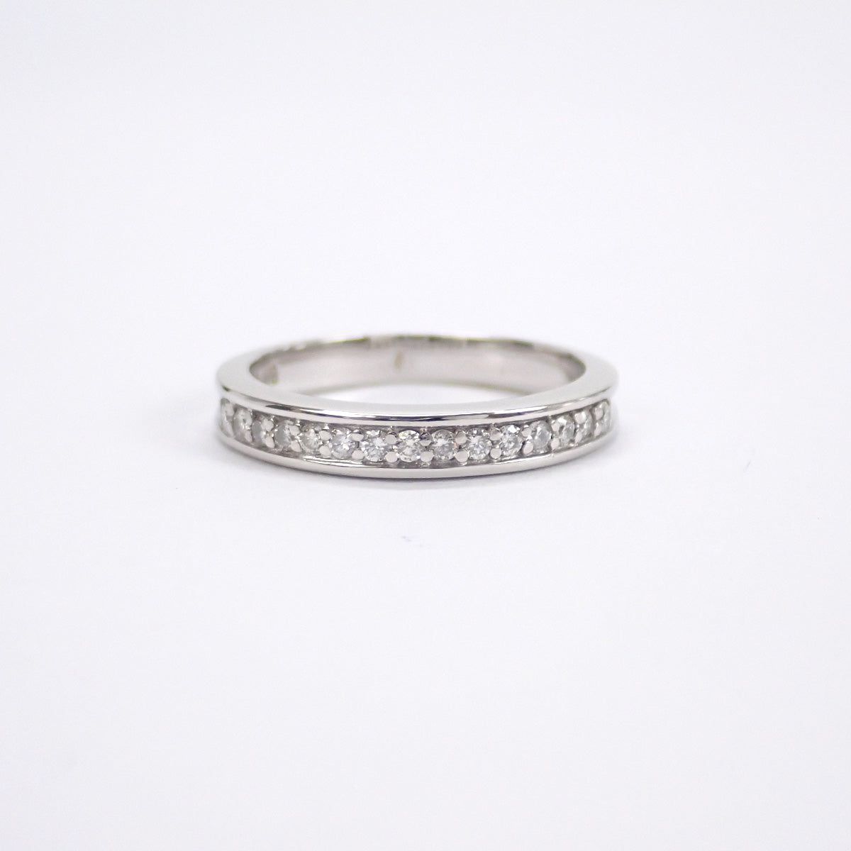 [LuxUness]  Half Eternity Diamond Design Ring Set in K18 White Gold, Women's Size 8 in Silver  in Excellent condition