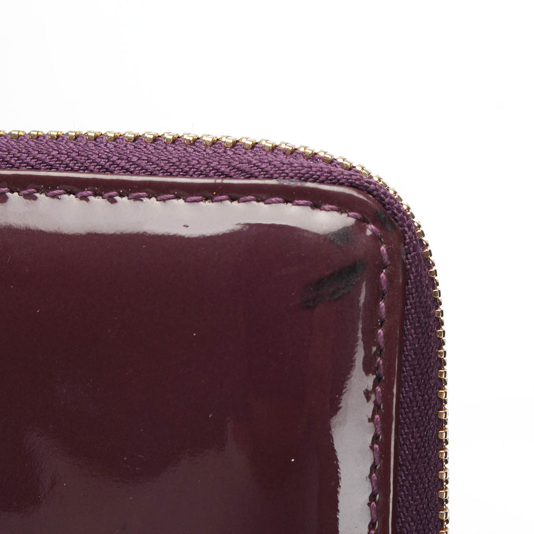 Patent Leather Bamboo Zip Wallet