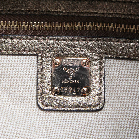 Embossed Leather Faux Fur Shoulder Bag