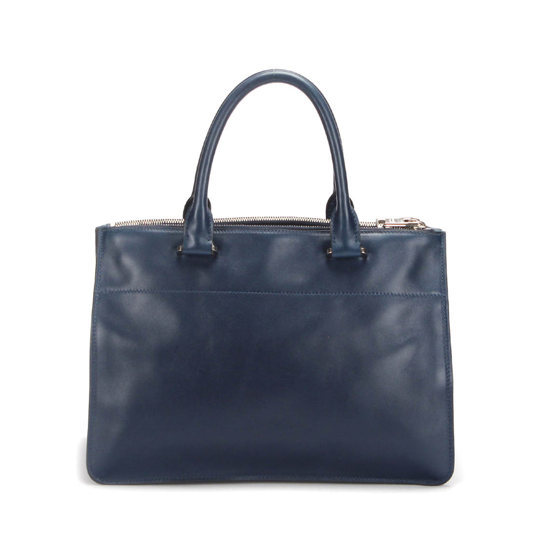 Leather Double Zip Tote Bag