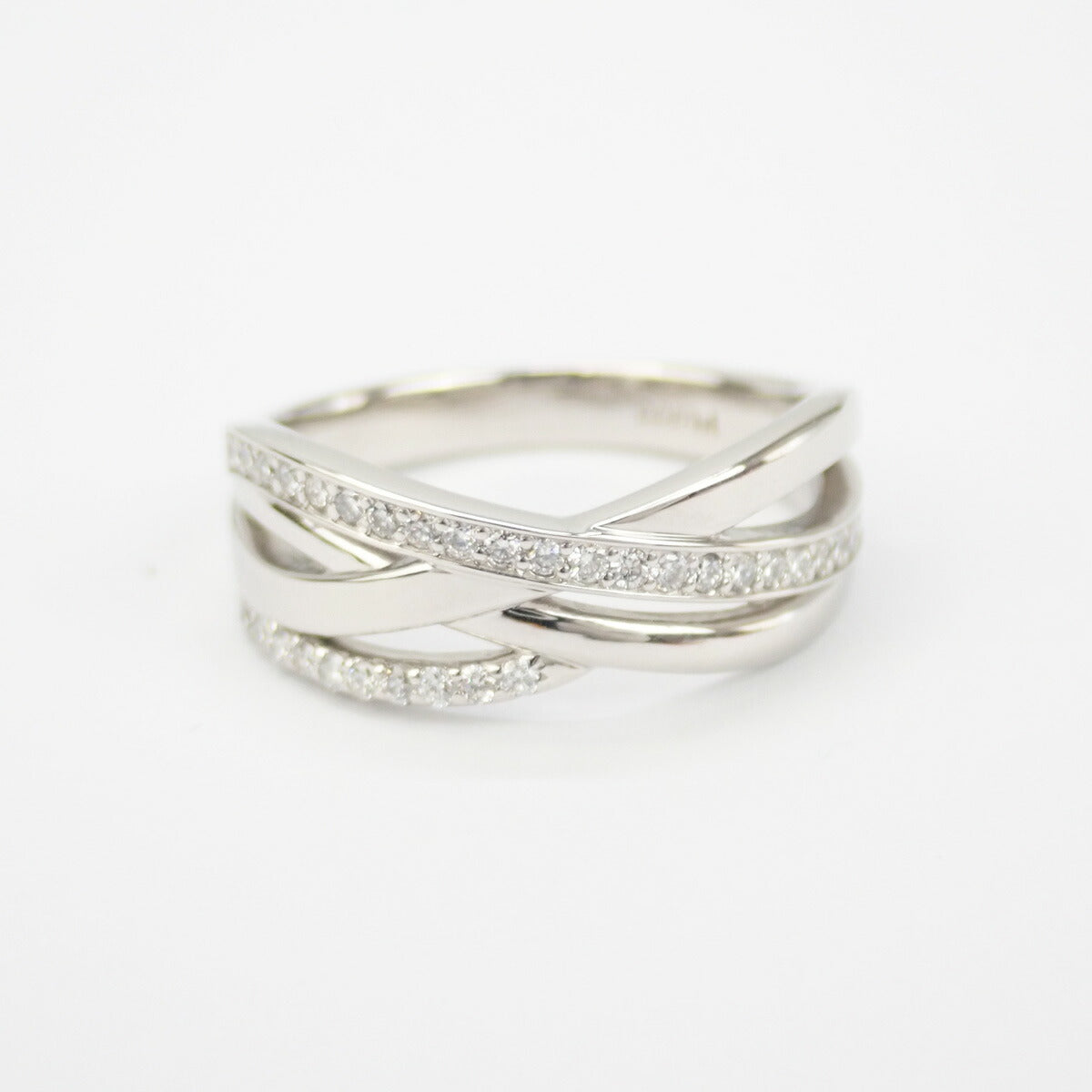 [LuxUness]  Pt900 Platinum Diamond 0.20ct Designer Ring, Ladies' Size 13 – Pre-owned in Excellent condition