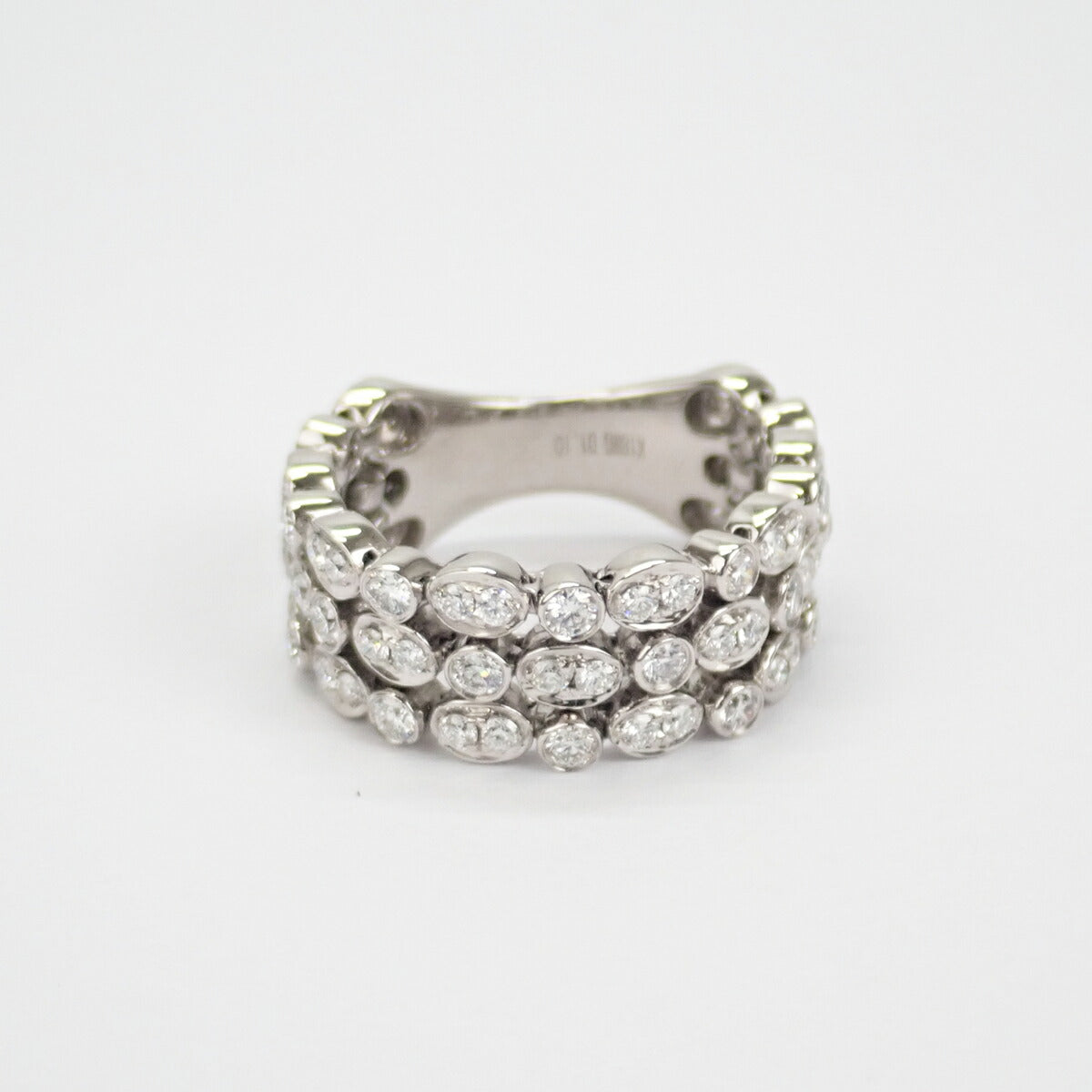 K18 White Gold Diamond 1.10ct Designer Ring, Ladies' Size 12 – Pre-owned