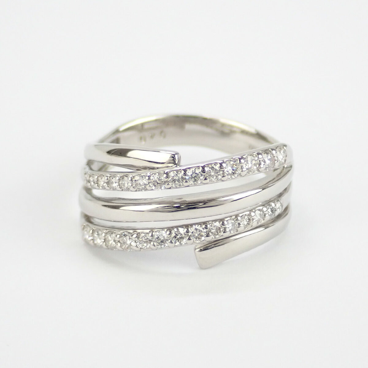 [LuxUness]  Platinum 900 Diamond Ring, Diamond 0.40ct, Size 12.5, Silver Finish, Ladies (Pre-owned) in Excellent condition