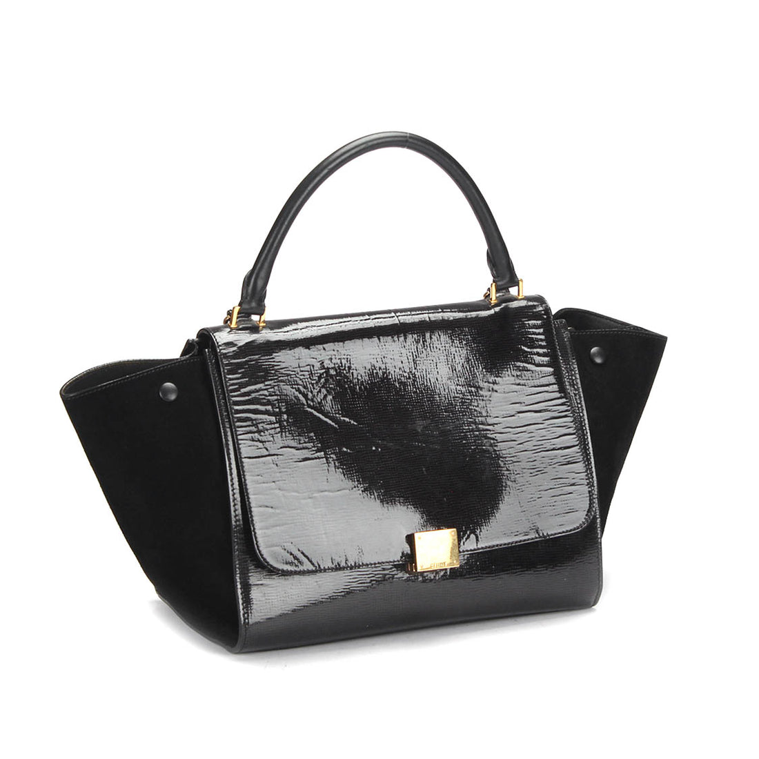 Trapeze Patent Leather Shoulder Bag