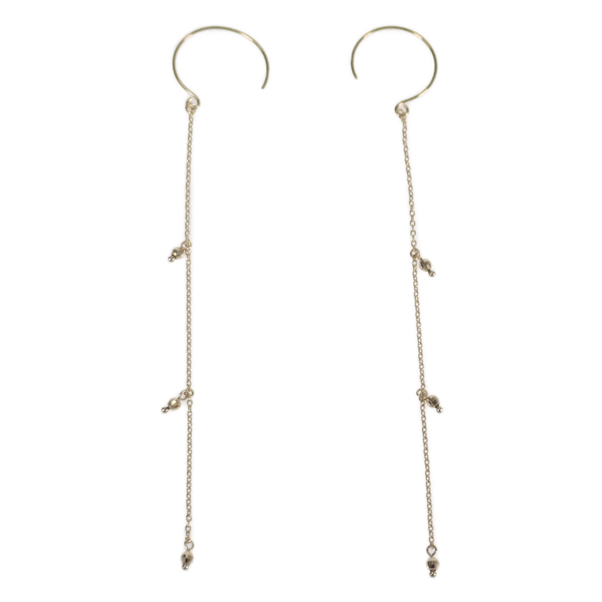 [LuxUness]  Women's K18YG Chain Design Earrings in Yellow Gold (Used) in Excellent condition