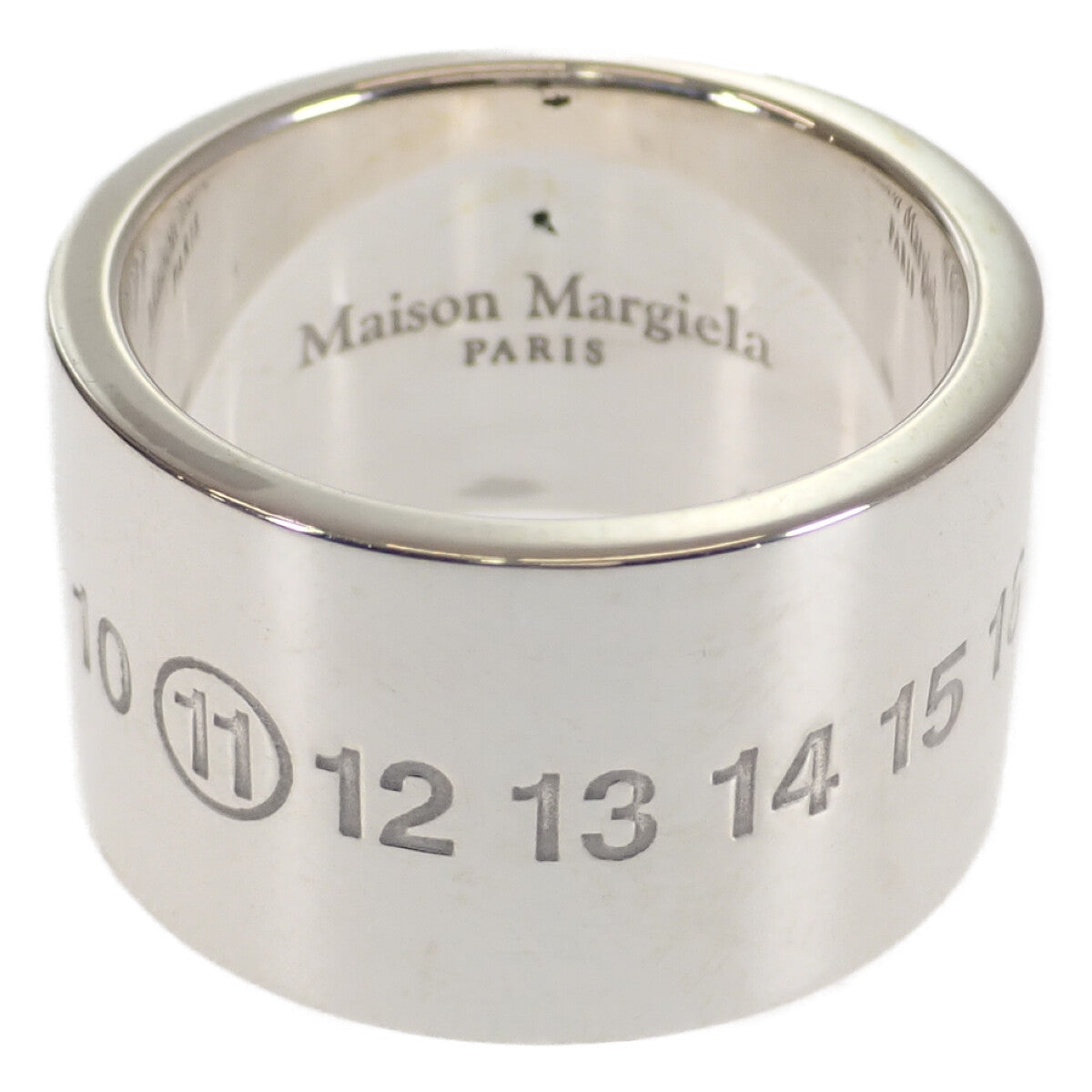 [LuxUness]  Maison Margiela Logo Number Ring in Silver 925, Unisex, Size 18 - 433873 in Excellent condition