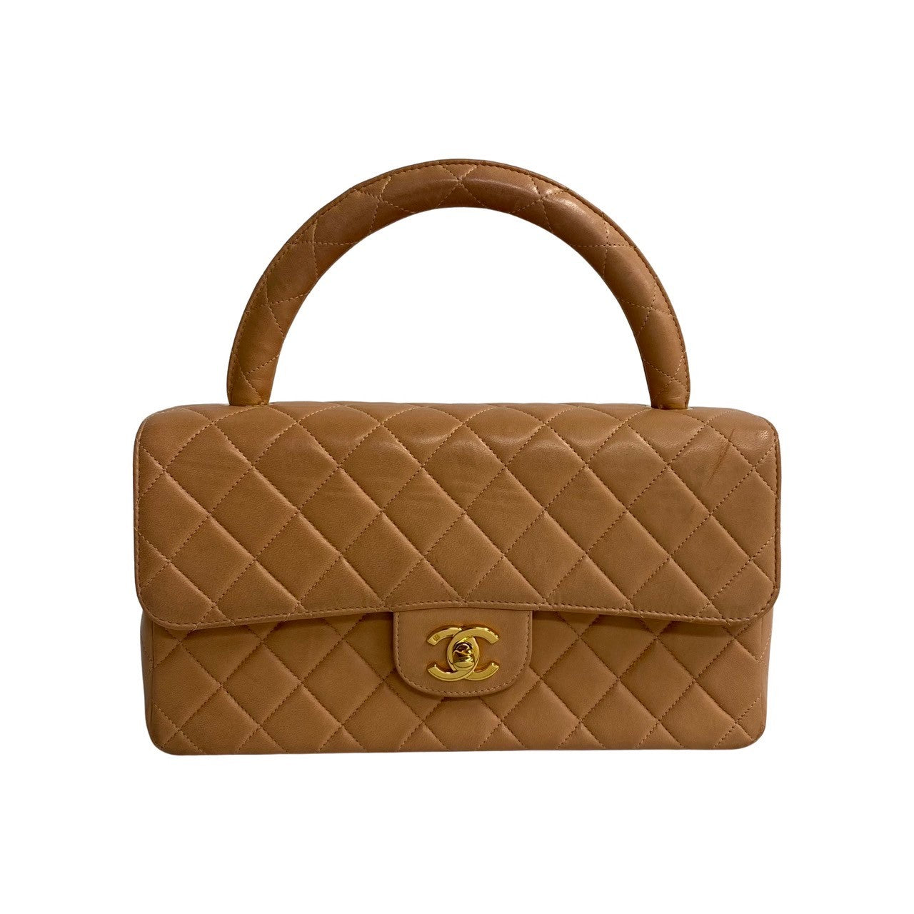 Chanel CC Matelasse Top Handle Bag Leather Handbag in Good condition