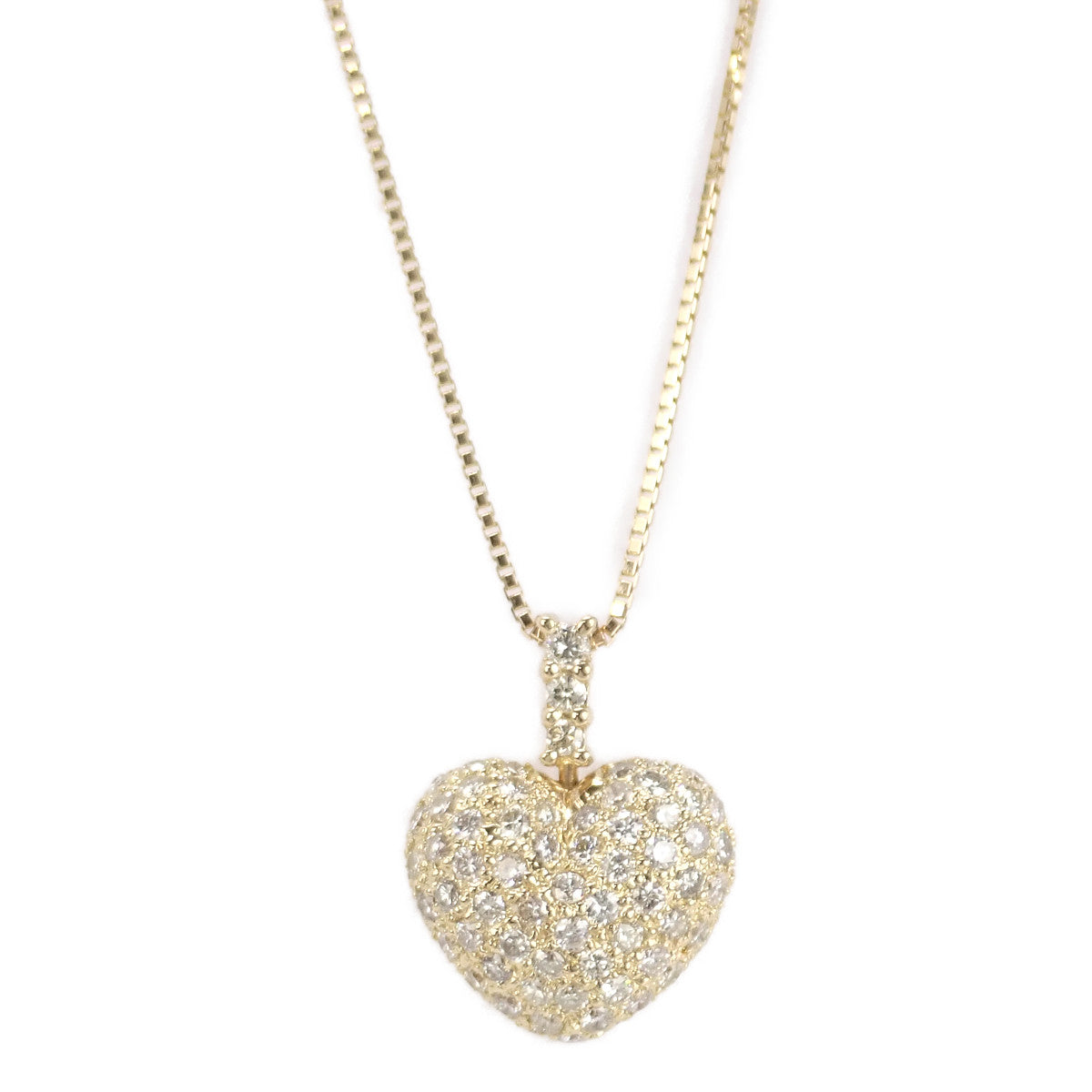 LuxUness  Designer Jewelry Heart Necklace in K18 Yellow Gold with Diamond 1.09ct for Ladies - Gold in Excellent condition