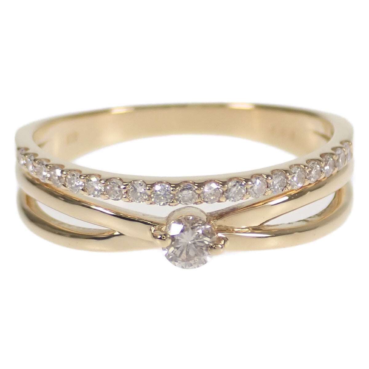 Graceful Design K18YG 0.20ct Diamond Ring Set in K18 Yellow Gold, Women's Size 11 in Gold