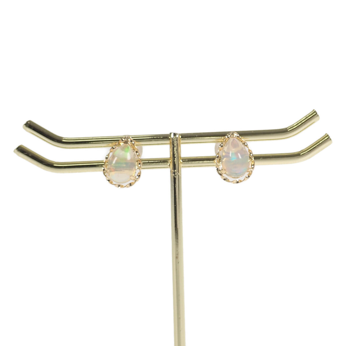 [LuxUness]  Women's 0.45ct Water Opal Design Earrings in K18 Yellow Gold, Gold, Never Used, Pre-owned in Brand new