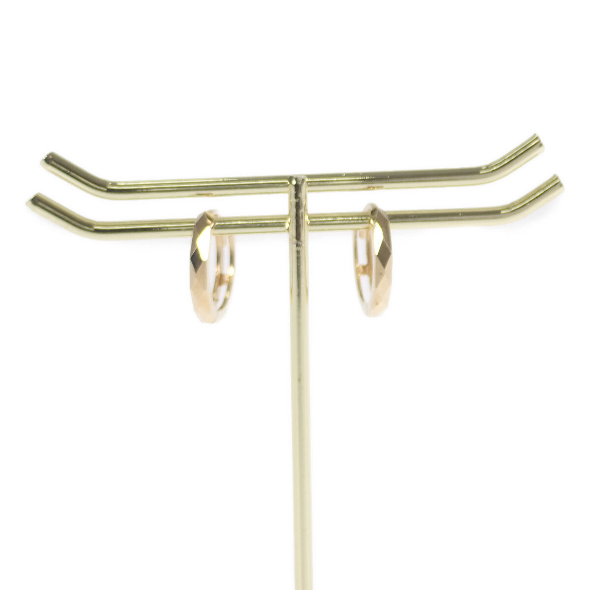 LuxUness  K18 Yellow Gold Design Hoop Earrings for Women - Unused Preloved in Brand new