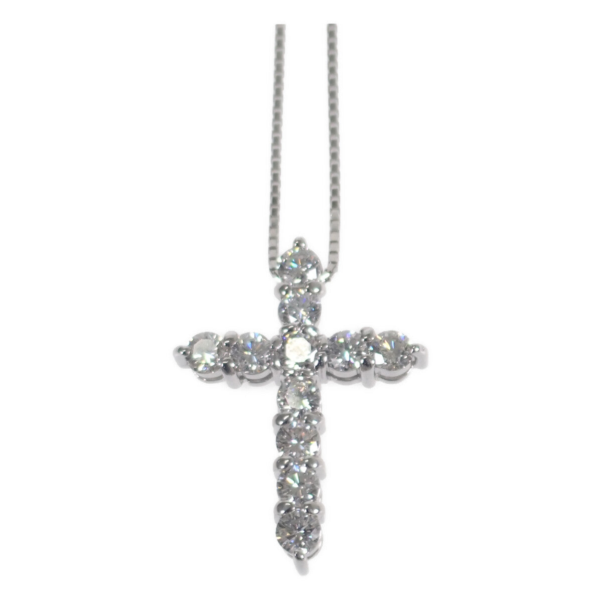 K18 White Gold Cross Design Necklace with 1.06ct Diamond for Women