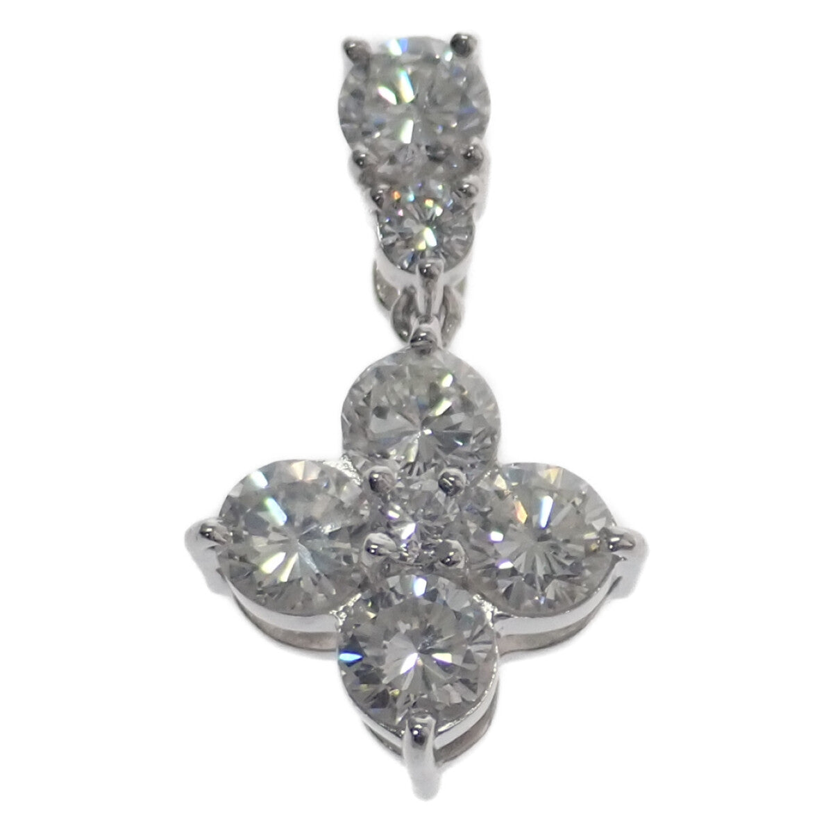 [LuxUness]  Platinum Pt900 Lumbus Design Pendant Top with 1.00ct Diamond for Women in Excellent condition