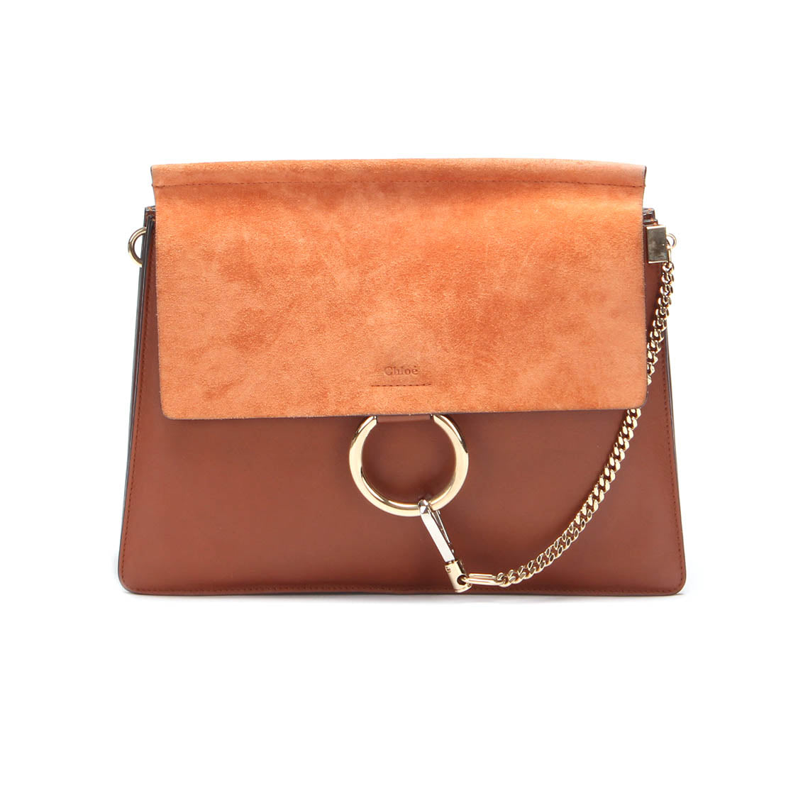 Faye Suede Trimmed Leather Crossbody Bag