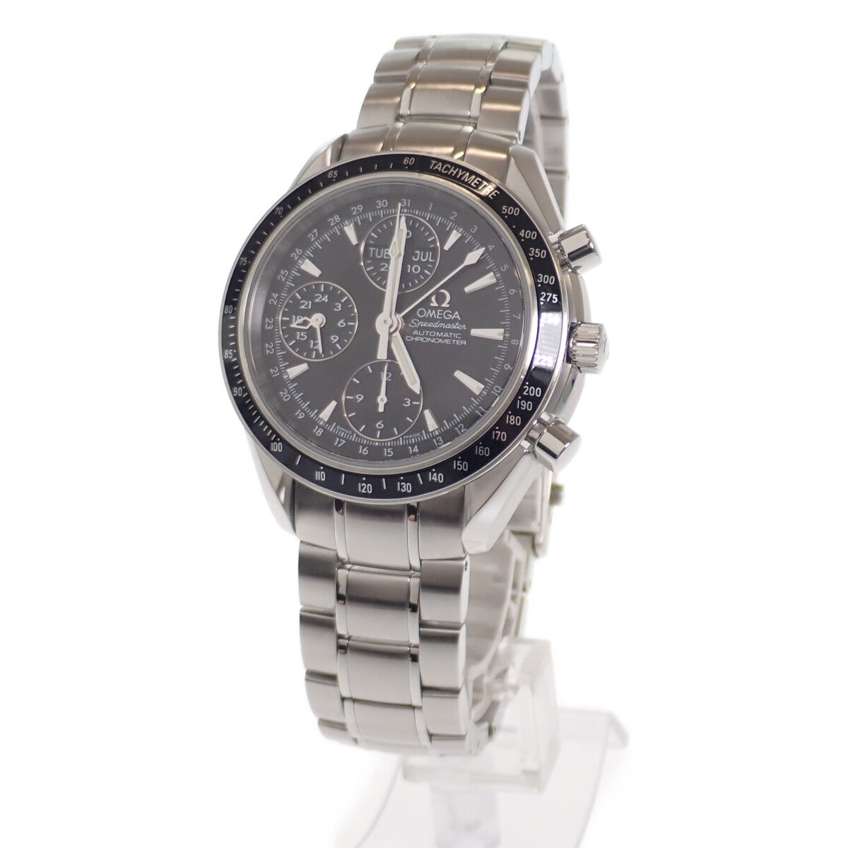 Omega Speedmaster Day-Date Triple Calendar Stainless Steel Men's Watch with Black Dial 3220.5