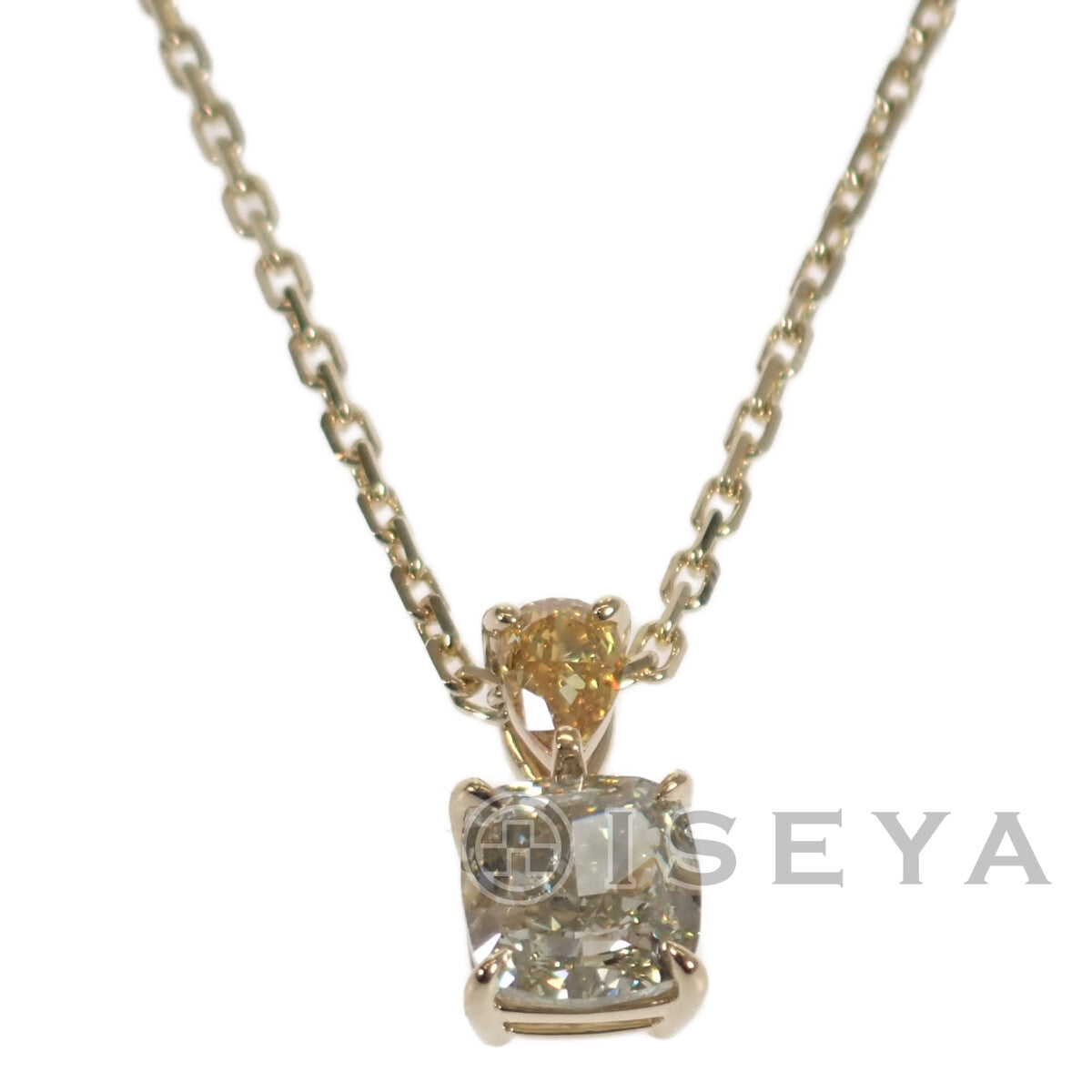 [LuxUness]  Original Cushion Modified Brilliant Cut D1.51/0.255ct Necklace in K18 Yellow Gold with Diamonds for Women in Excellent condition