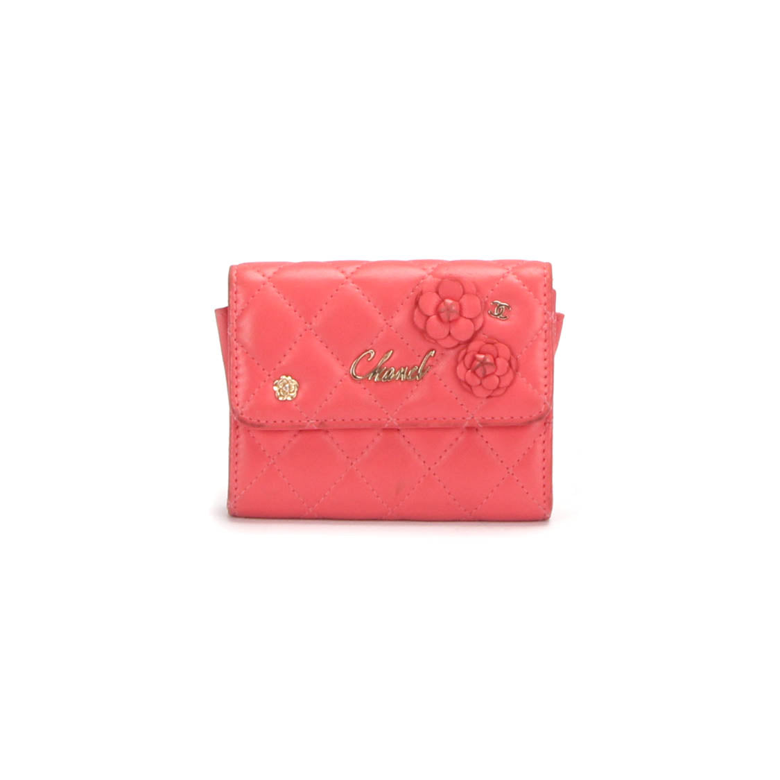 Camellia Leather Small Wallet