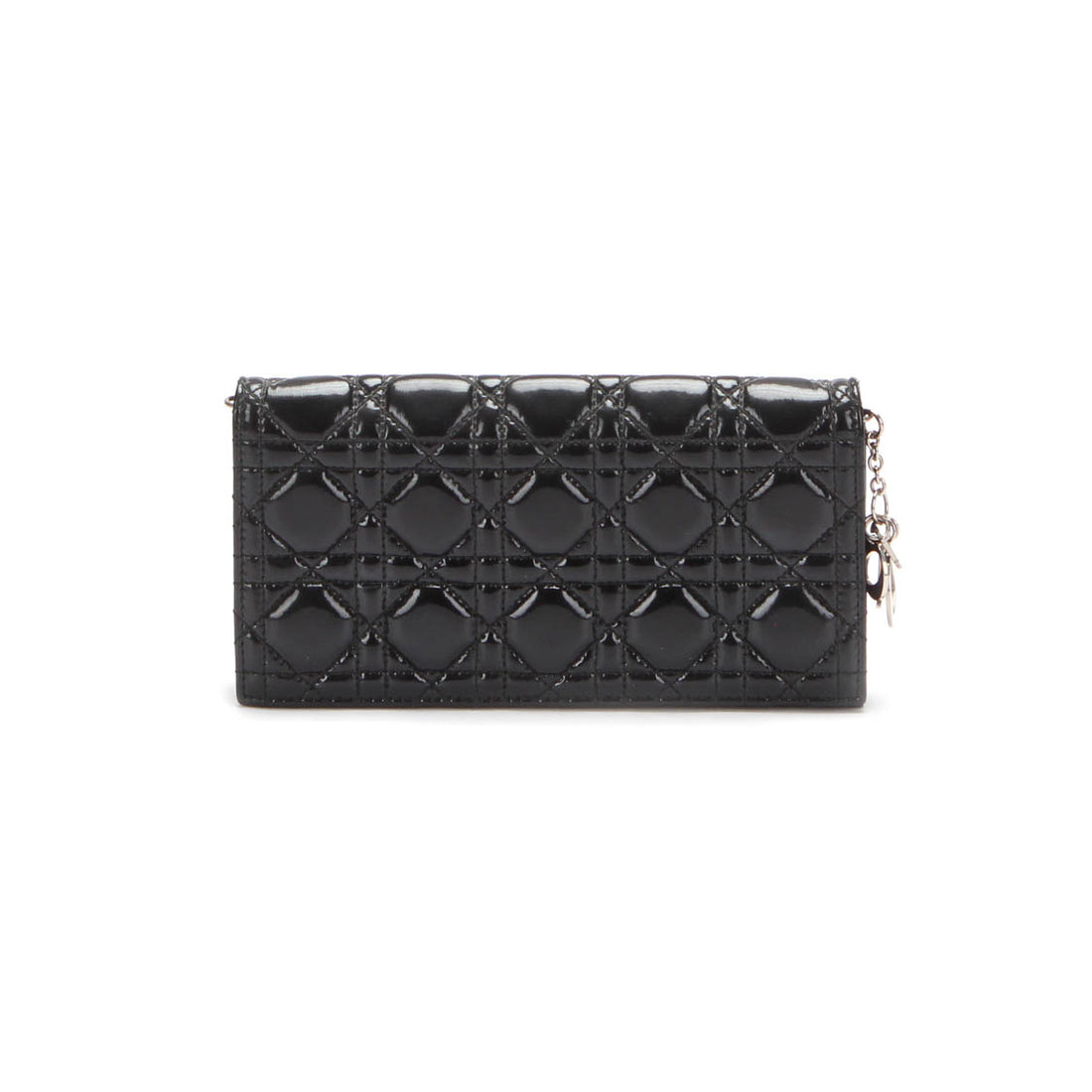 Cannage Patent Leather Wallet on Chain