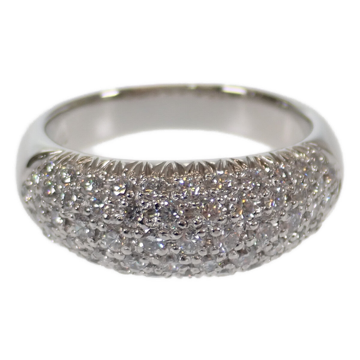 [LuxUness]  Women's Designer Pave D1.03ct Ring, Size 15, in Platinum PT900 & Diamond (Used) in Excellent condition