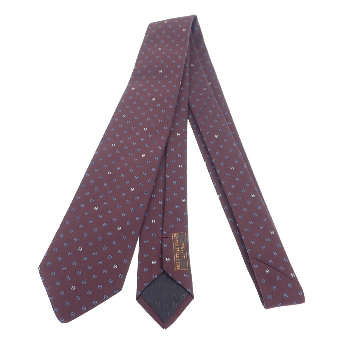 Hermes H Logo Silk Necktie Canvas Necktie H336111T in
