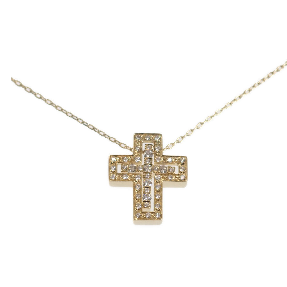 Damiani Bell Epoch D0.17ct XXS Size Cross Necklace in K18 Yellow Gold & Diamond for Women (Used) 2.0083571E7