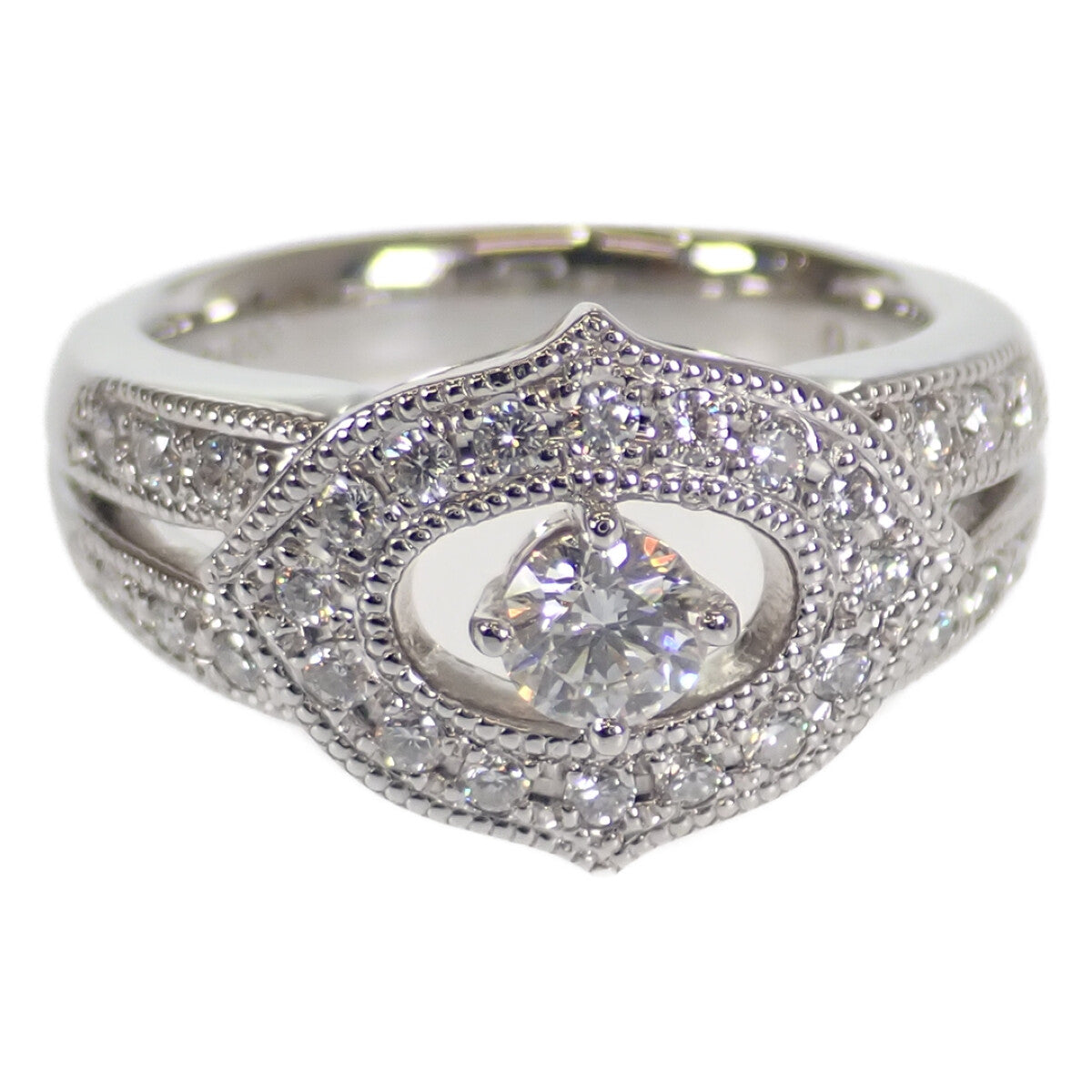 [LuxUness]  Pt900 Platinum Star's Sand Ring with Diamonds 0.57ct for Women in Excellent condition