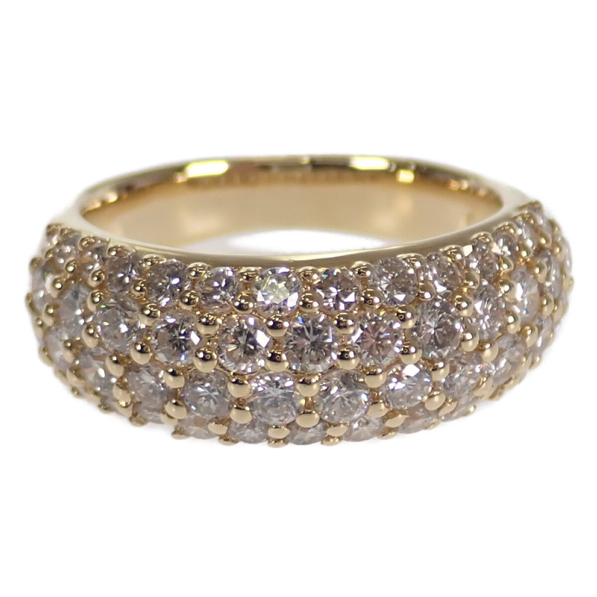 [LuxUness]  K18YG Pave Ring D1.50ct - Gold & Diamond Elegance, Size 9 in Excellent condition