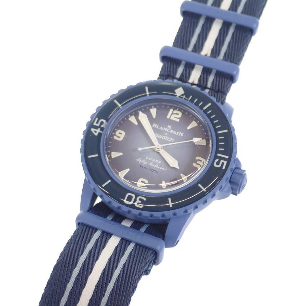 Blancpain Fifty Fathoms Atlantic Ocean Men's Wristwatch SO35A100, Nylon/Bioceramic, Blue Dial - Used Condition SO35A100