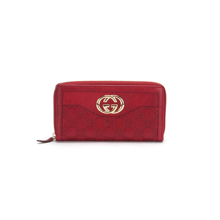 GG Leather Zip Wallet