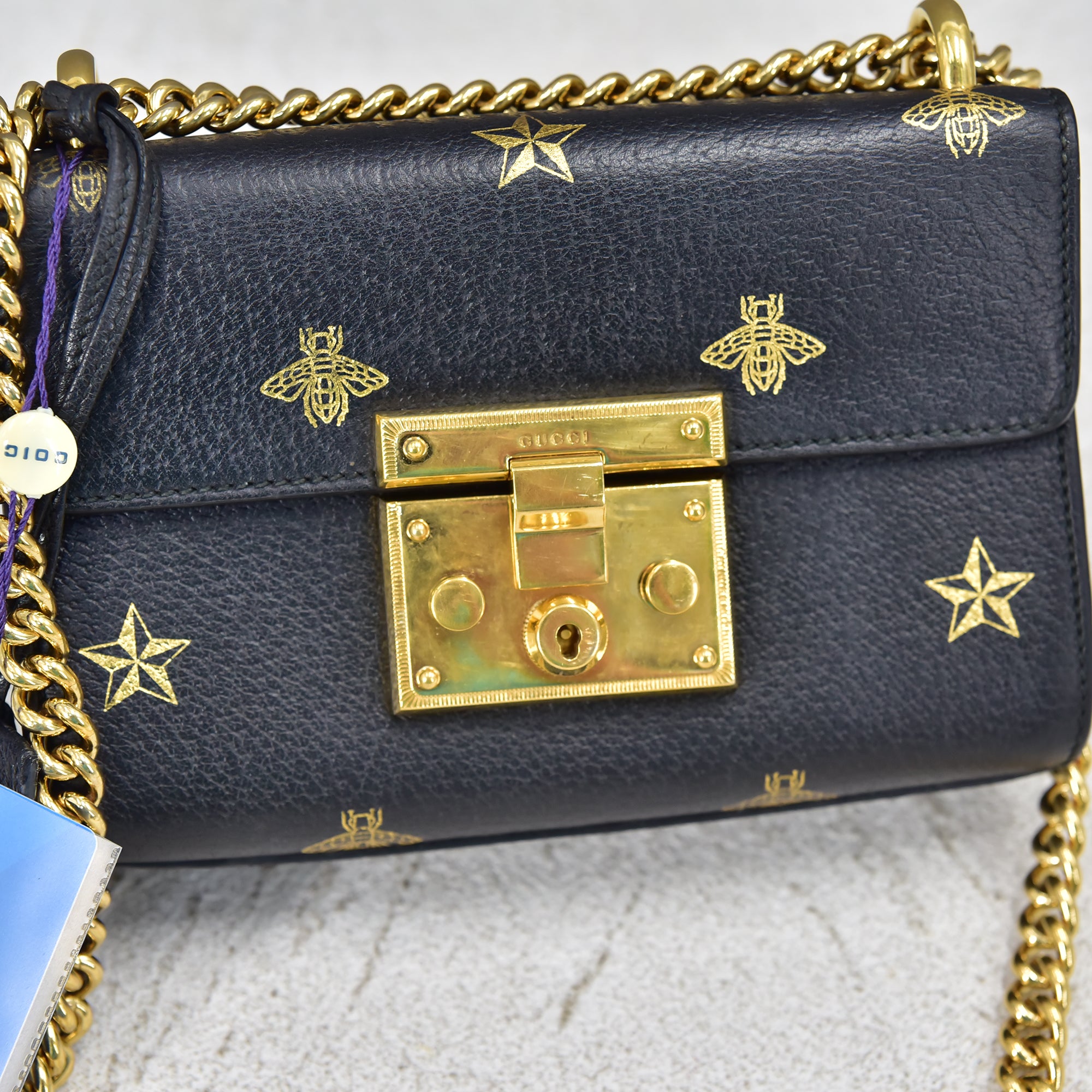 Small Bee Star Padlock Shoulder Bag 432182