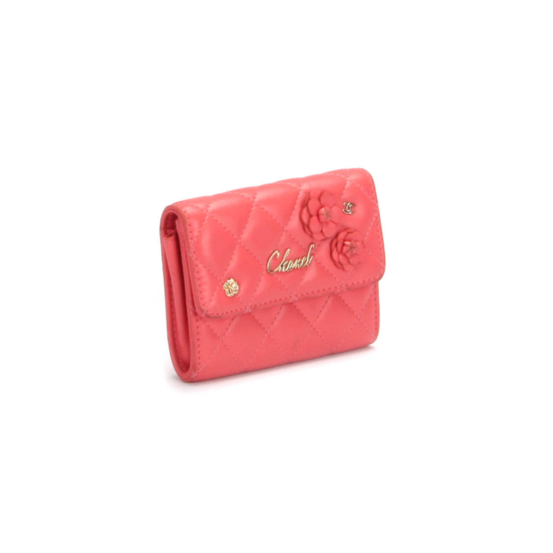 Camellia Leather Small Wallet