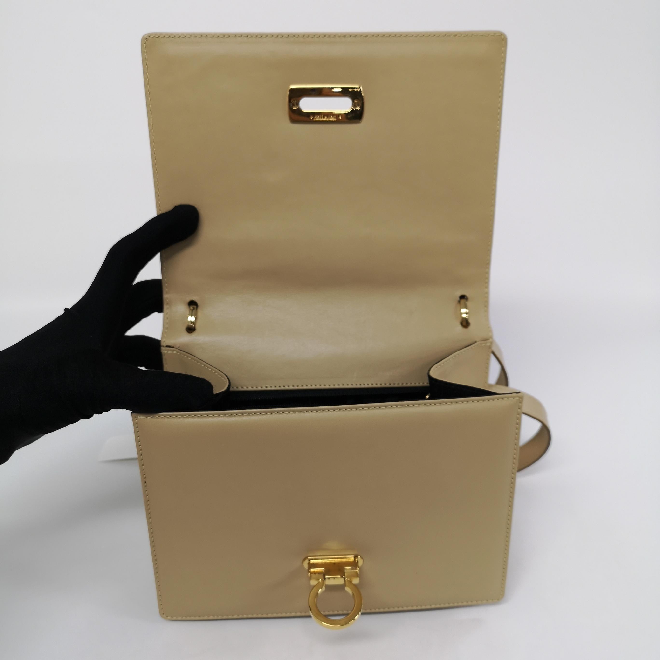 Leather Gancini Flap Shoulder Bag