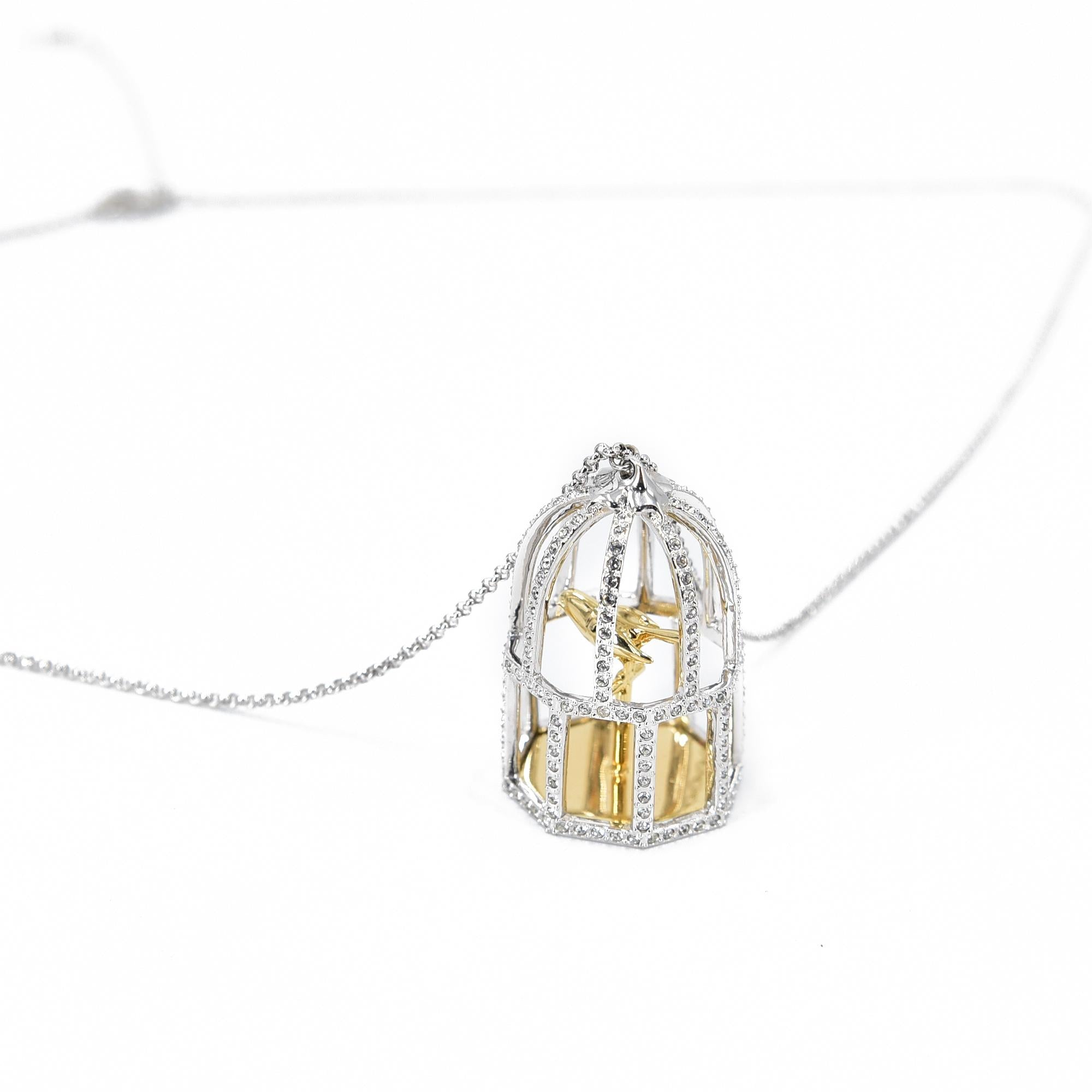 Diamond Birdcage Pendant Necklace