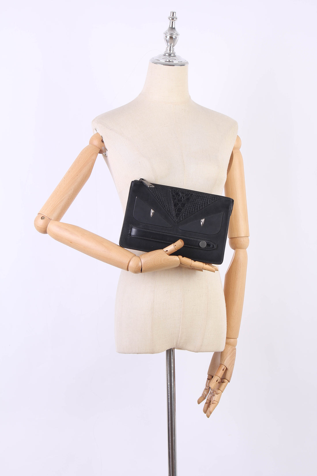 Monster Eyes Leather Clutch Bag 7VA350