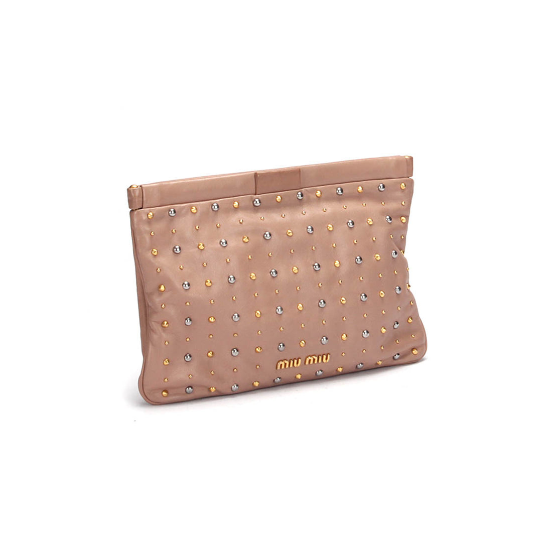 Studded Leather Clutch Bag