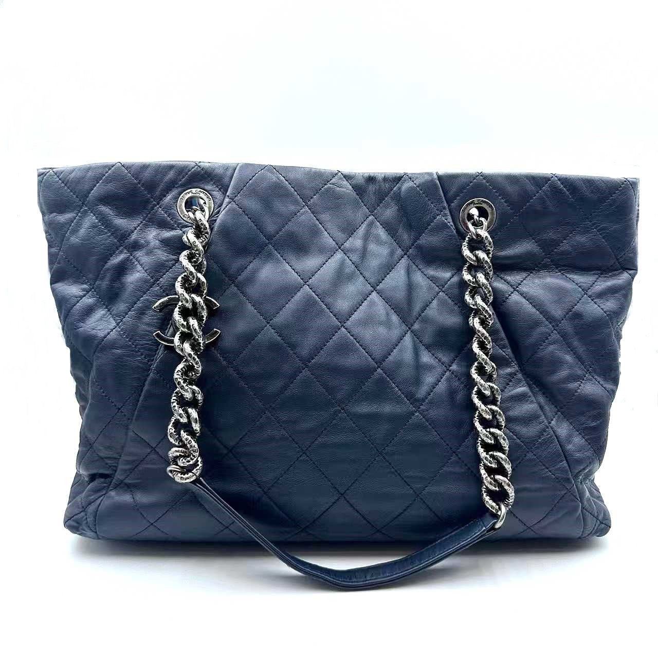 Quilted Leather Shopping Tote