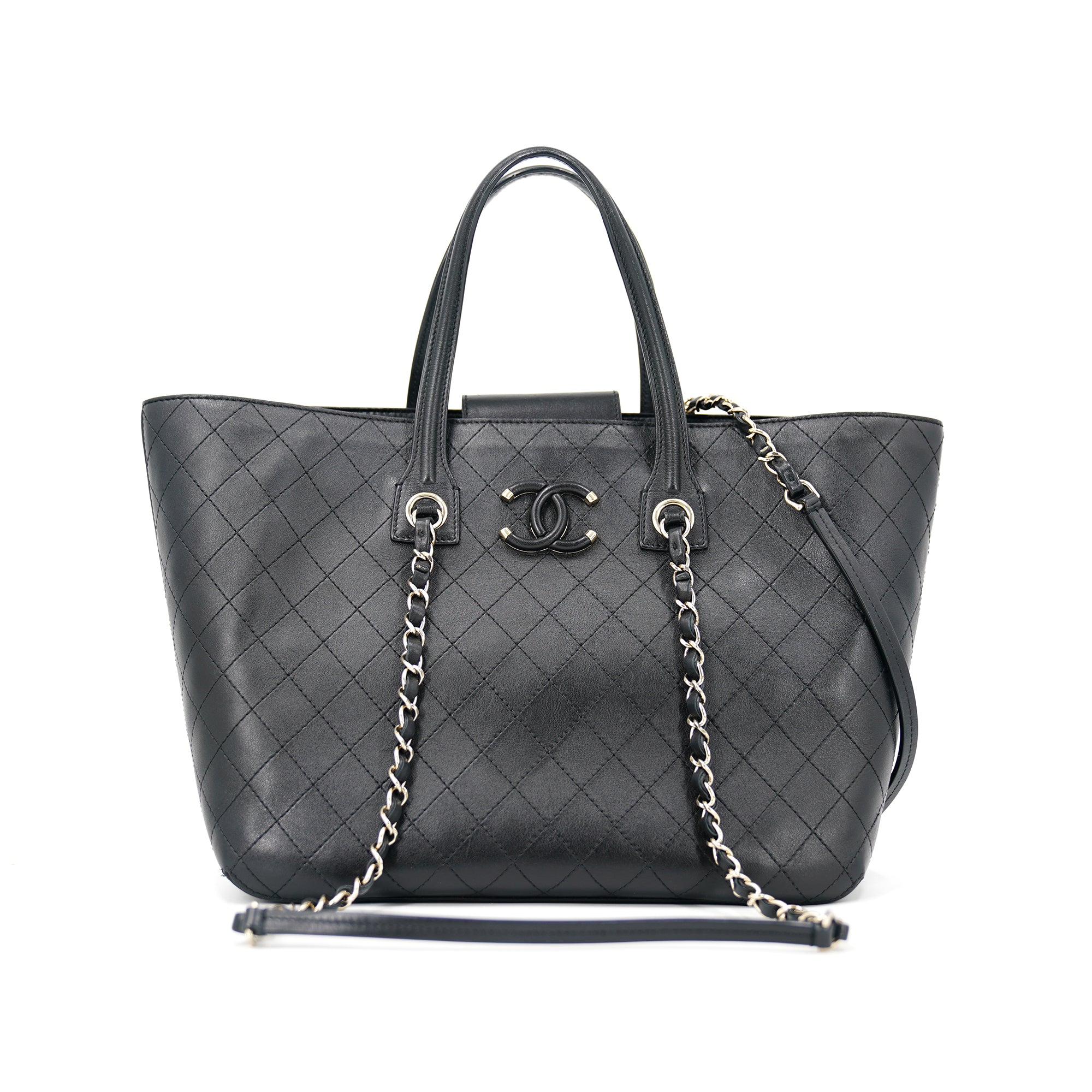 CC Quilted Leather Shopping Tote
