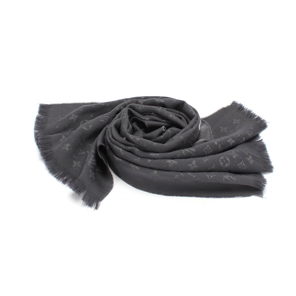 Monogram Denim Silk and Wool Scarf – LuxUness