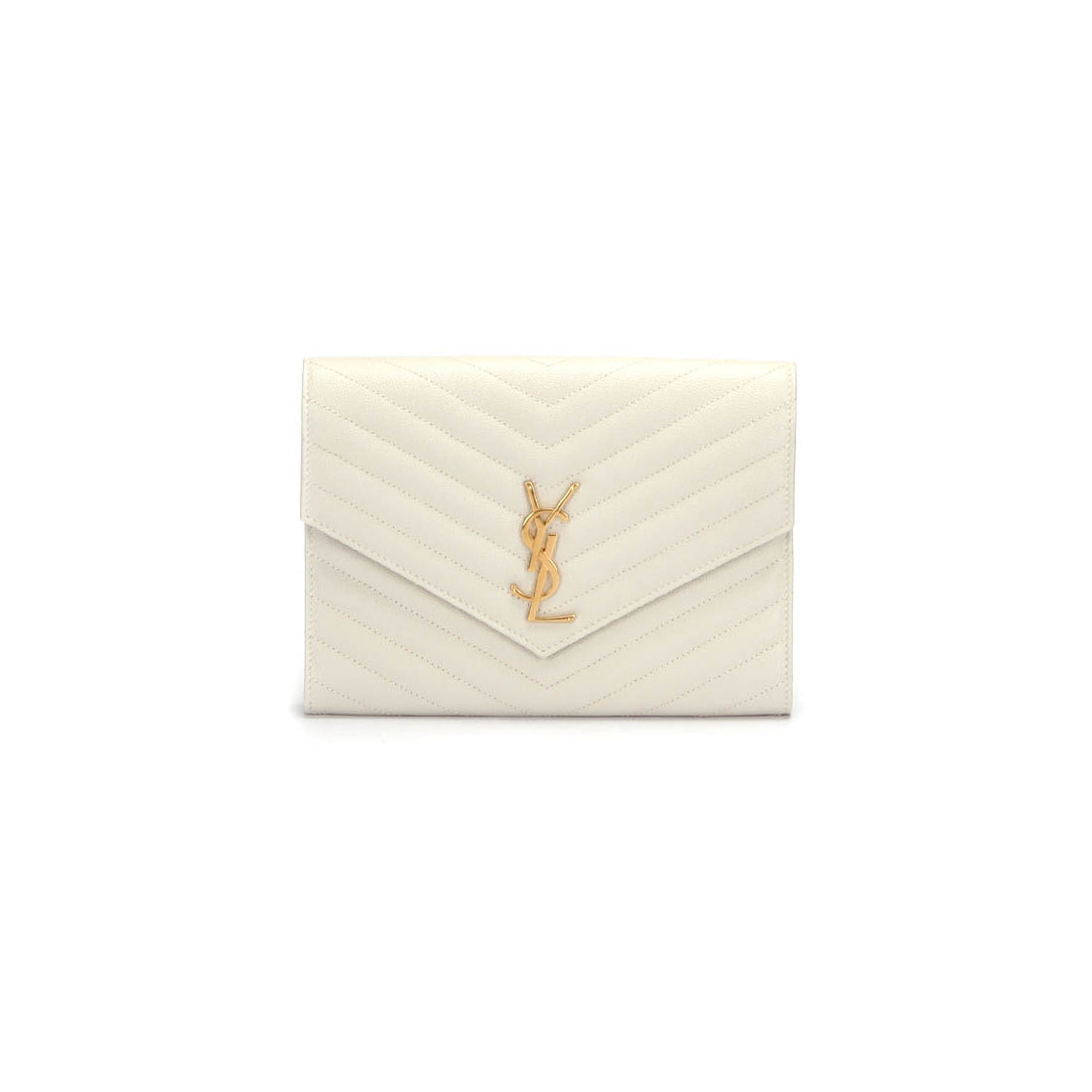 Monogram Envelope Leather Clutch Bag 617662