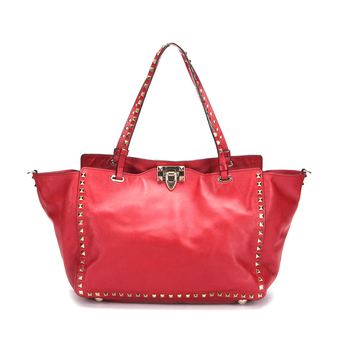 Rockstud Leather Tote Bag