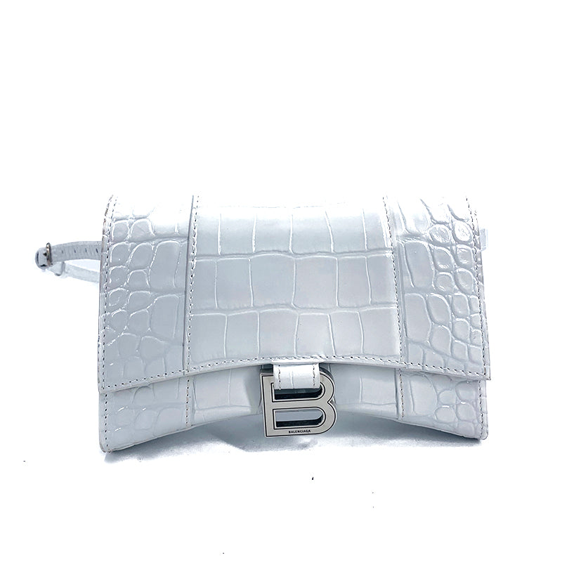 Small Croc-Embossed Hourglass Belt Bag 593546