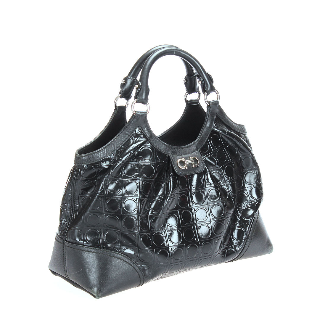 Patent Leather Gancini Tote Bag