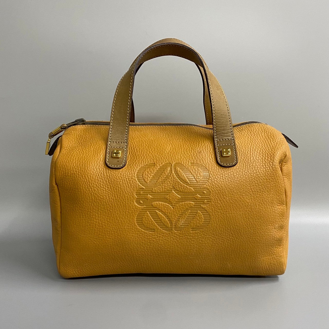 Anagram Leather Boston Bag