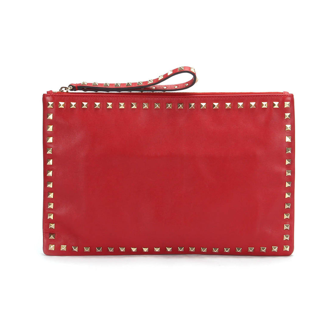 Rockstud Leather Clutch Bag