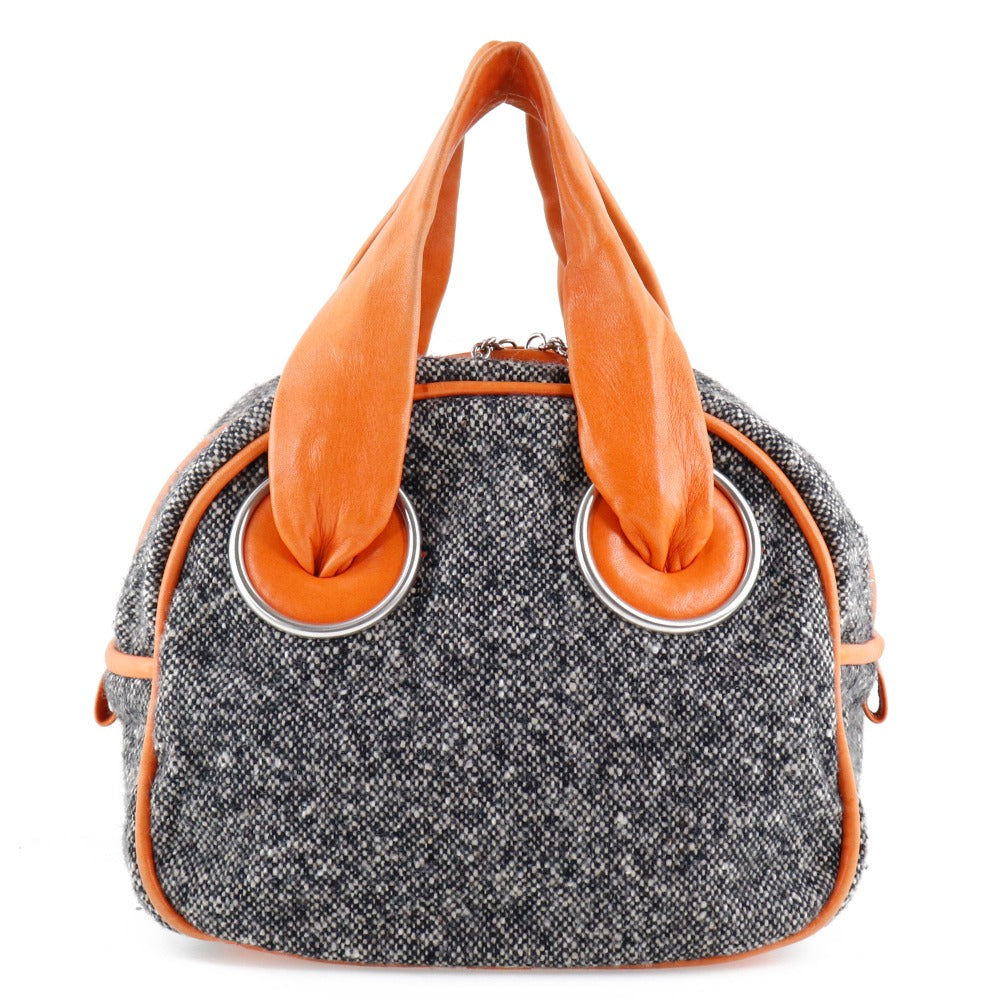 Leather Wool Handbag